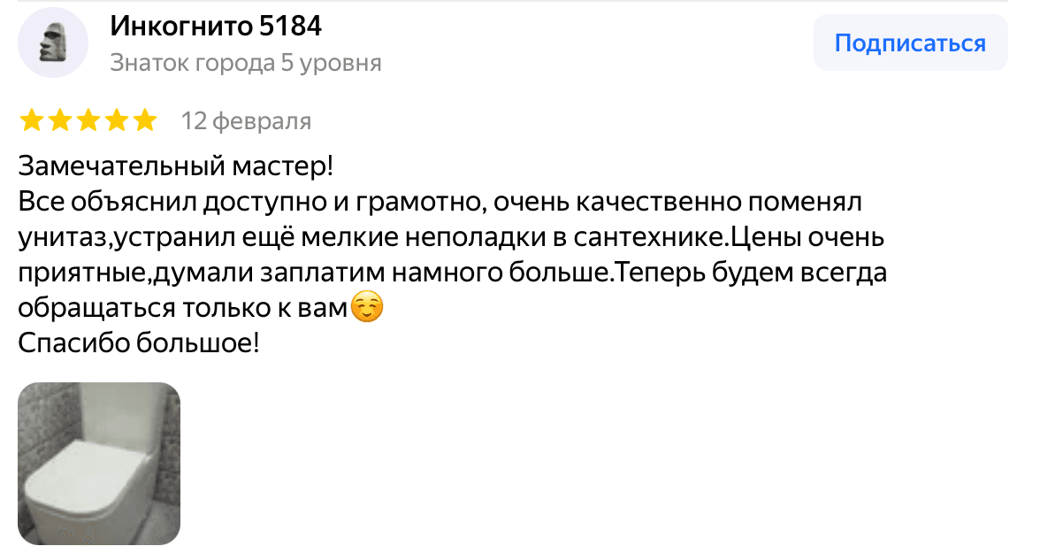 Отзыв Инкогнито 5184 — скриншот Яндекс.Карт